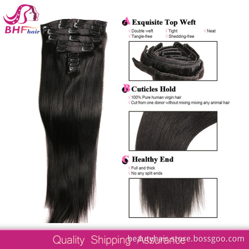 100% triple weft remy peruvian clip in hair extensions